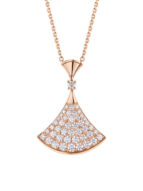BVLGARI Divas' 꿈 다이아몬드 펜던트 목걸이 18k 로즈 골드