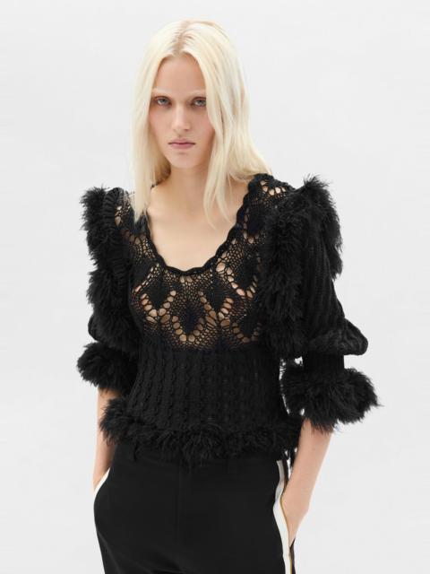 Ann Demeulemeester Dudu Scallop Neck Fitted Sweater