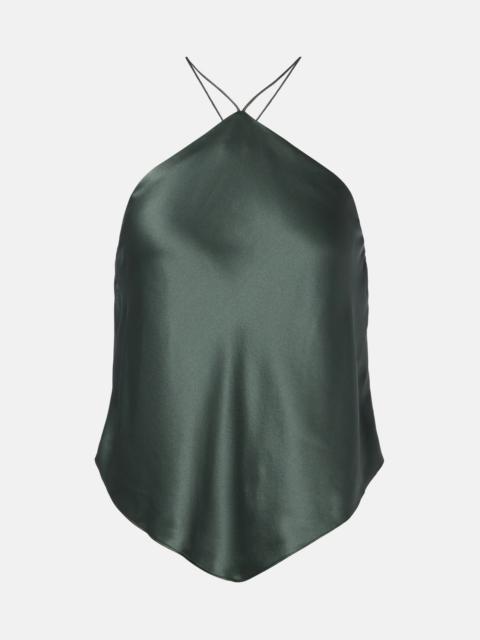THE SEI Halterneck silk charmeuse top