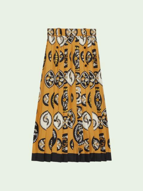 GUCCI GG paisley circle print pleated silk skirt