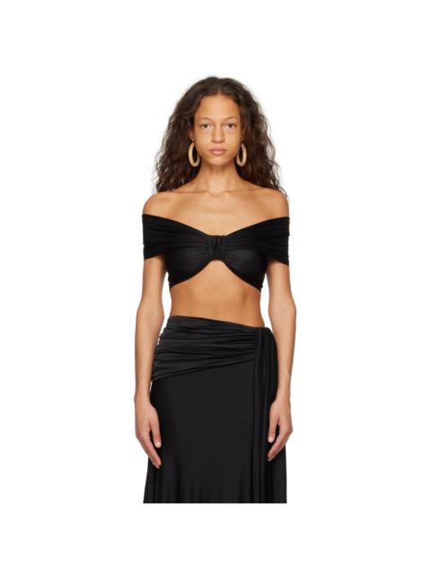 rabanne Black Off-The-Shoulder Tank Top