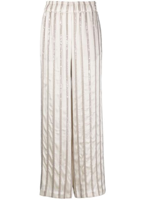 Brunello Cucinelli Striped high-waist trousers