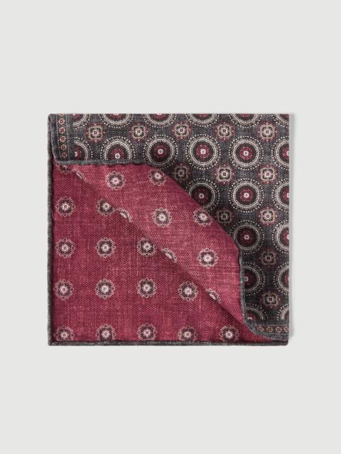 Brunello Cucinelli Silk pocket square with medallion design