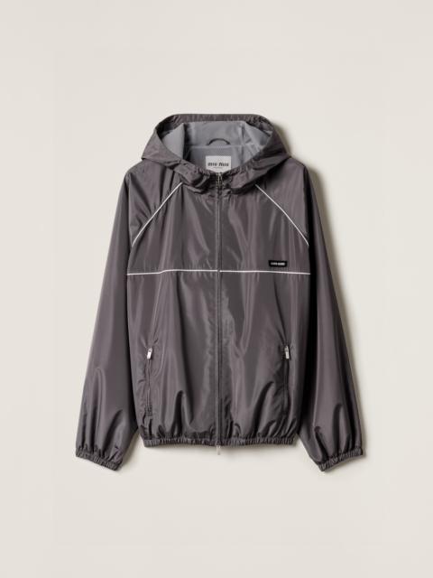 Miu Miu Technical silk zipper blouson jacket