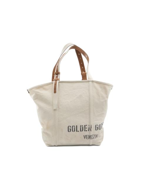 Golden Goose adjustable-handle print canvas tote bag
