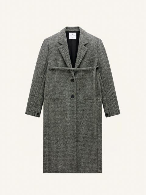 courrèges STRAP CAVIAR WOOL TAILORED COAT