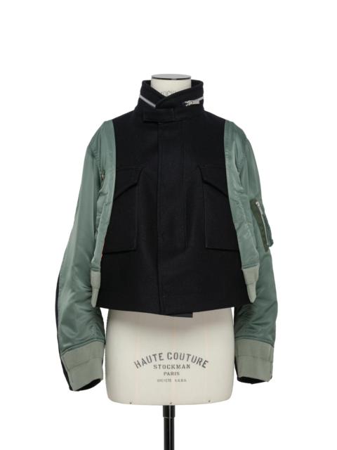 sacai Wool Melton x Nylon Twill Jacket