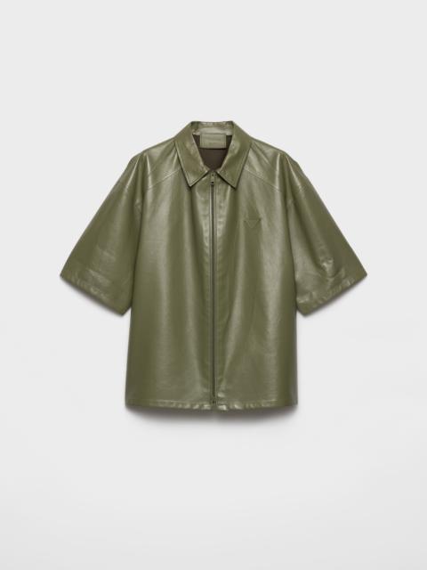 Prada Nappa leather zipper shirt