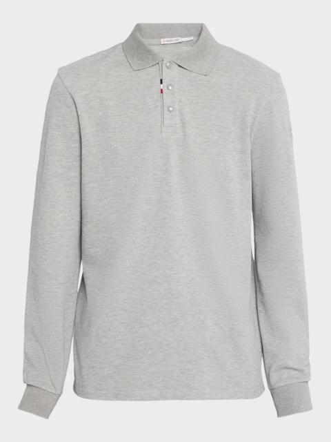Moncler Men's Cotton Long-Sleeve Polo Shirt