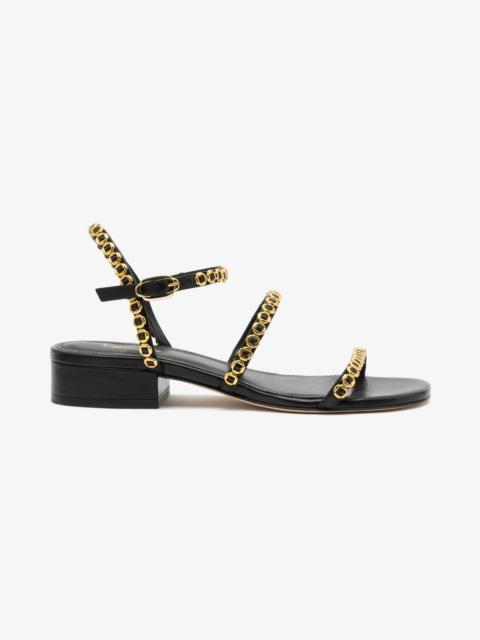 Larroudé Milanina Flat Sandal In Black Leather