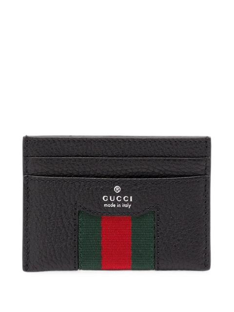 GUCCI Gucci Web-detail Grained Leather Card Holder