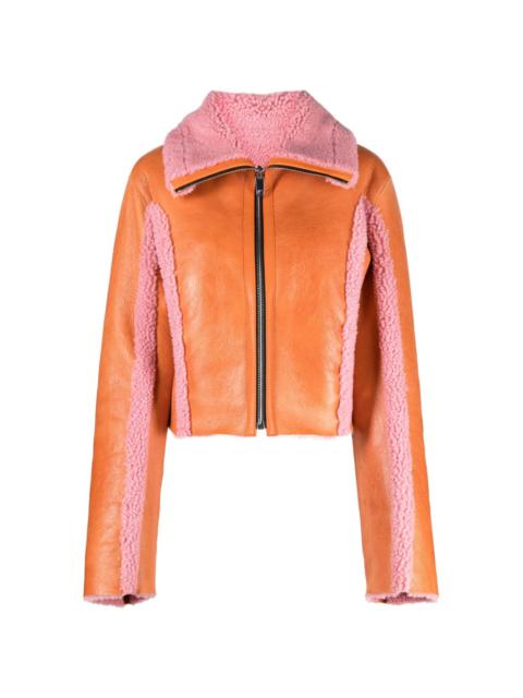 two-tone leather jacket