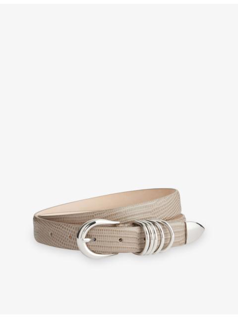 DÉHANCHE Hollyhock Lizard Embossed Leather Belt