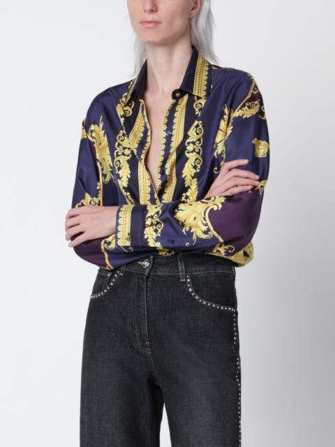 VERSACE New Barocco blue silk twill shirt