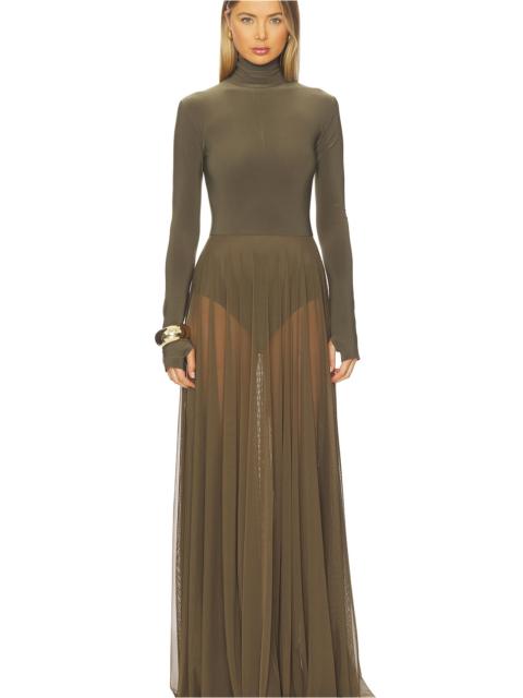 NORMA KAMALI x REVOLVE Long Sleeve Turtleneck Flared Gown