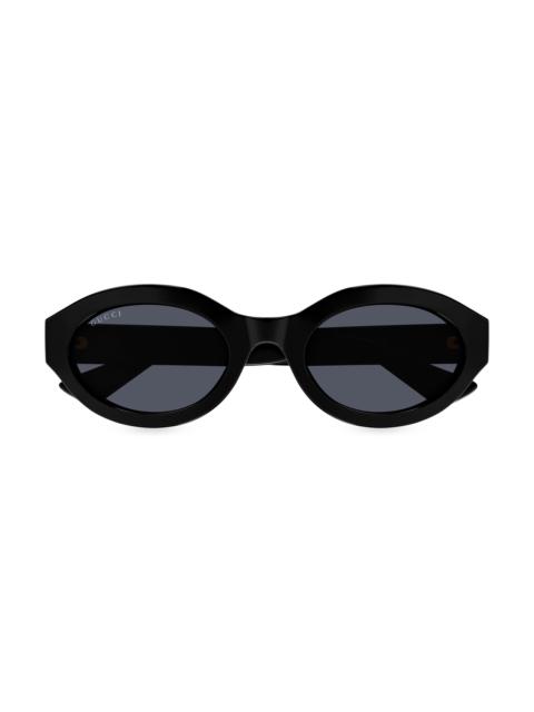 GUCCI Women's Minimal GG 53MM Oval Sunglasses - Black Grey