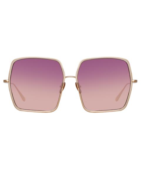 CAMARO OVERSIZED SUNGLASSES IN ROSE GOLD AND WINE