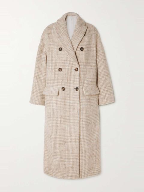 Brunello Cucinelli Double-breasted checked alpaca and wool-blend coat