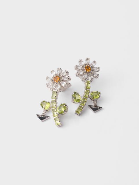 Prada Metal earrings with crystals