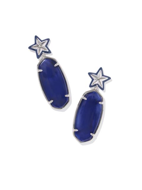 KENDRA SCOTT Elle Silver Enamel Frame Star Drop Earrings