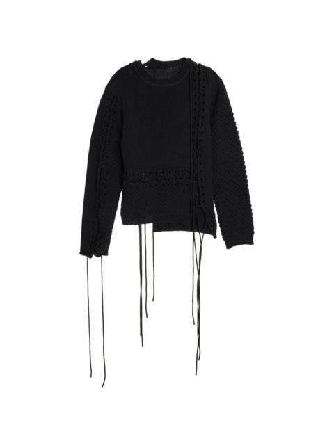 Y's lace-up distressed jumper