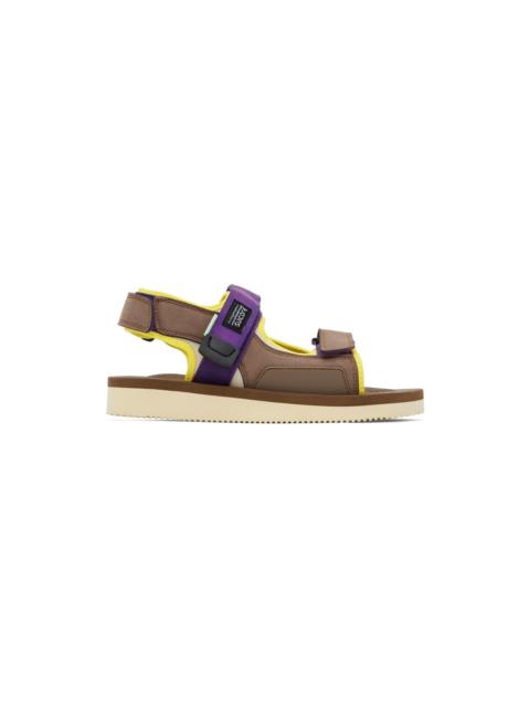 Suicoke Brown & Purple WAS-Cab Sandals