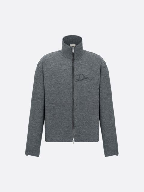 Dior Zipped Shirt with Dior Ribbon Embroidery