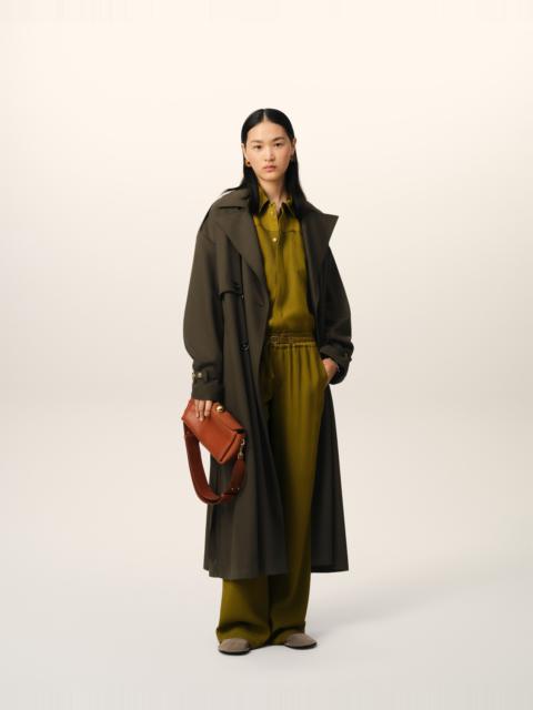 AMI Paris GREEN WOOL TRENCH COAT