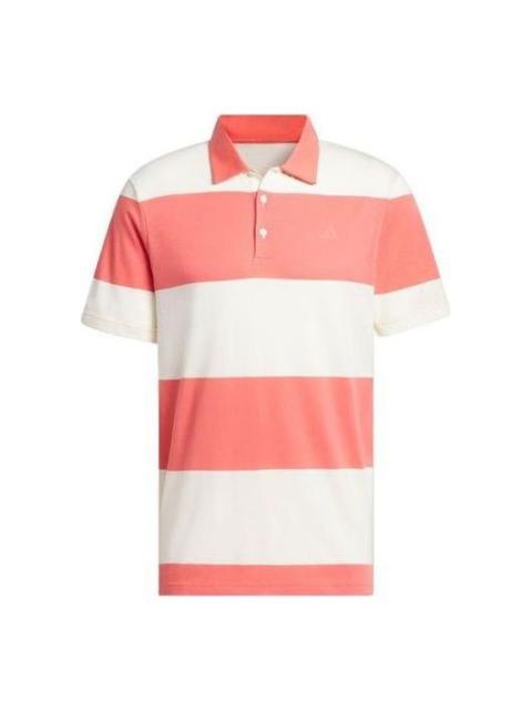 adidas Colorblock Rugby Stripe Polo Shirt 'Pink White' IU4357