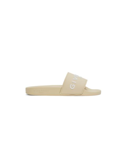 Givenchy Beige Rubber Slides