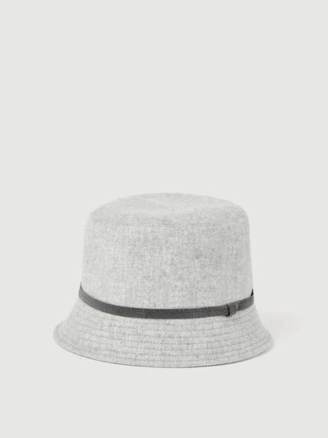 Brunello Cucinelli Virgin wool and cashmere flannel bucket hat with shiny band
