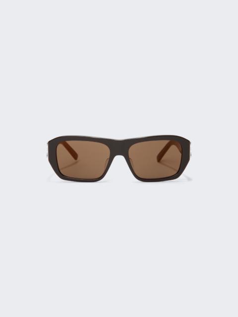 4G Sunglasses Shiny Dark Brown Mirror