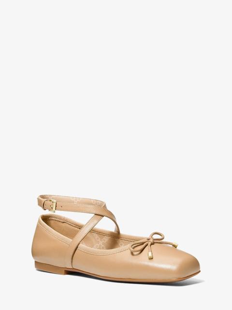 MICHAEL KORS Collette Leather Ballet Flat