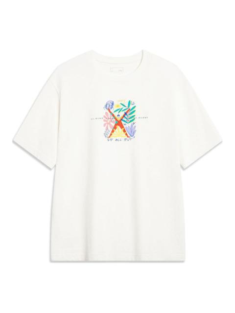 Li-Ning Sportswear Classic Graphic Tee 'White Multi' AHST459-2