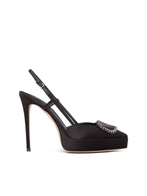 VLogo Signature 120mm slingback pumps