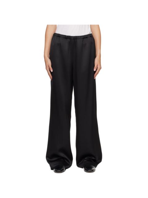 RÓHE Black Relaxed Fit Satin Trousers