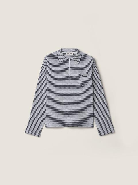 Miu Miu Cotton, cashmere, and silk polo shirt