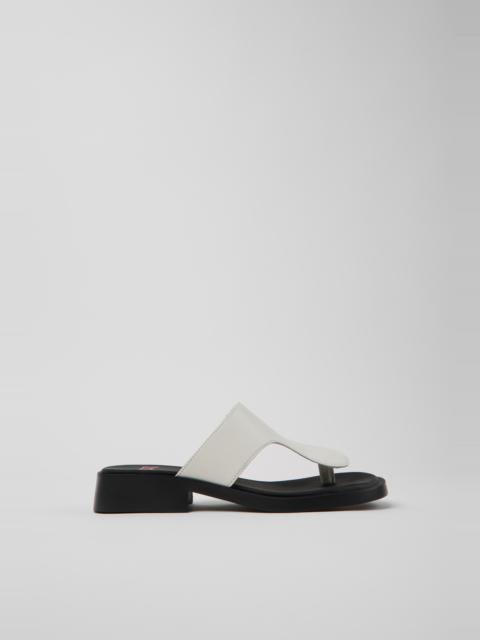 CAMPER Twins White Leather Sandals for Women.