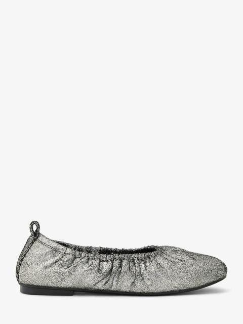 MICHAEL KORS Bri Ruched Metallic Leather Ballet Flat