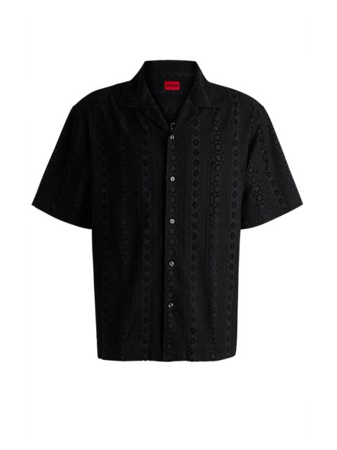 HUGO OVERSIZE-FIT SHIRT IN COTTON BRODERIE ANGLAISE