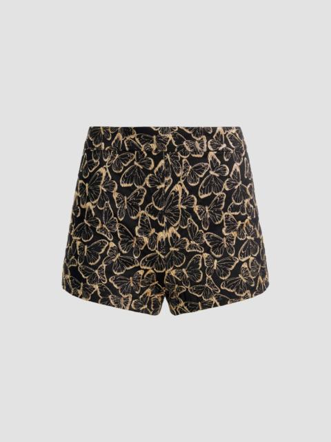 Alice + Olivia Women's Hera Embroidered High-Rise Shorts - Black Gold