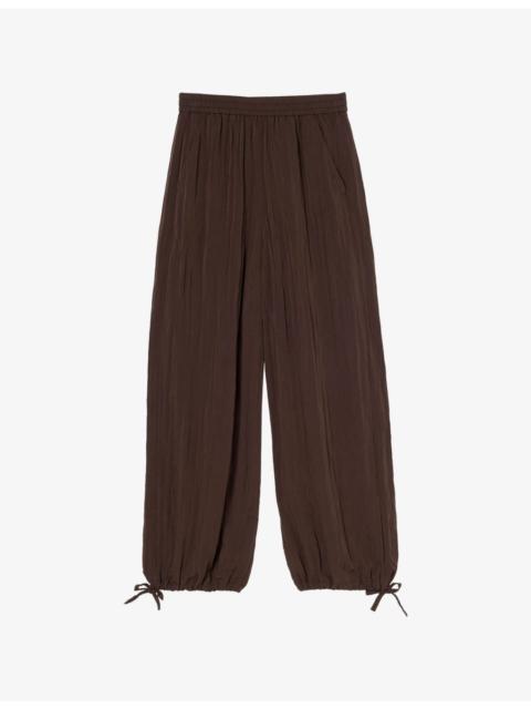 WHISTLES Balloon-Leg Tie-Hem Woven Trousers