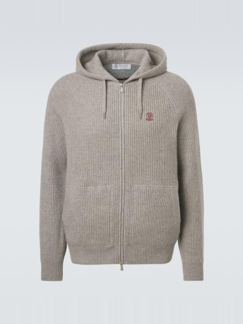 Brunello Cucinelli Ribbed-knit cashmere zip-up cardigan