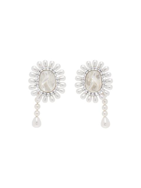 SHUSHU/TONG Silver & White Maiden Pearl Tassel Earrings