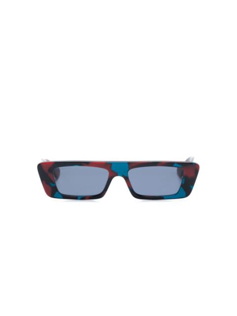 tortoiseshell rectangle-frame sunglasses