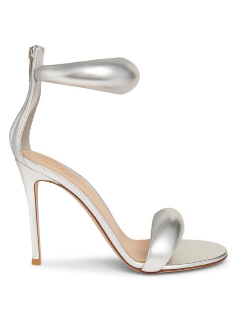 Gianvito Rossi Women's Bijoux Ankle-Strap Metallic Leather Stiletto Sandals - Silver