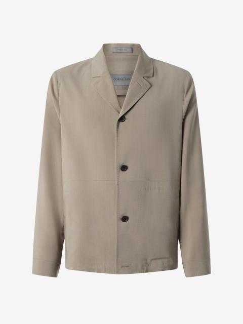 CORNELIANI Beige stretch 120's wool overshirt