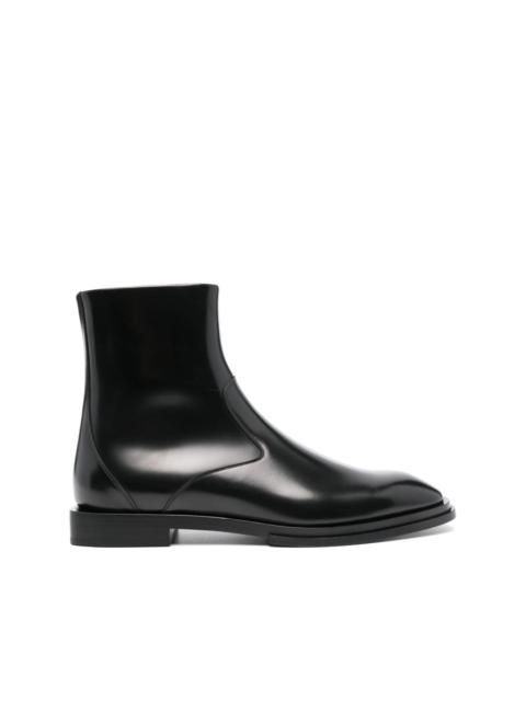 metal-trim leather boots