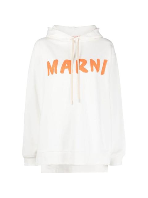 logo-print cotton hoodie