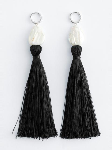 & Other Stories Pearl Tassel Hoop Earrings